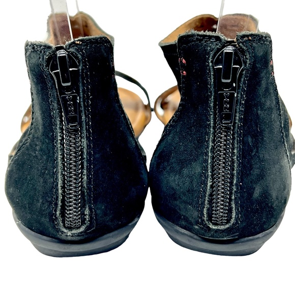 Rockport women's Cobb Hill Black Leather Laser Cut Design Flat Sandals size 7 - Picture 5 of 10